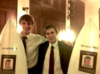 2013 National Champions Ben Kornfeld and Sam Ward-Packard with their prize surfboards.